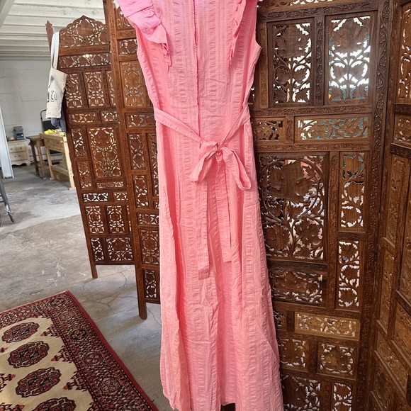 Pink Ruffled Maxi Dress - Picture 2 of 5